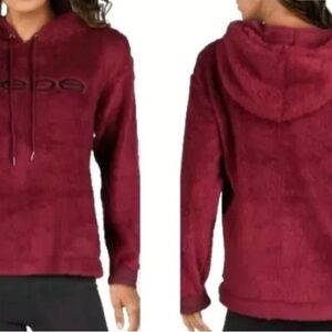 BebeSport faux shearling logo hoodie